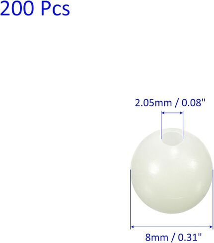 200 Pcs Glow Fishing Beads - Plastic Luminous Round Bait Egg Lure Rigs Apply to Outdoor Tackle Tool (6mm, White) in Saudi Arabia