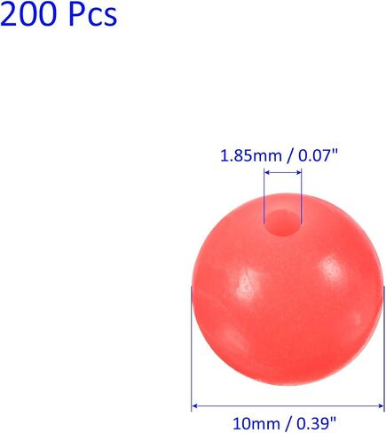 200 Pcs Glow Fishing Beads - Plastic Luminous Round Bait Egg Lure Rigs Apply to Outdoor Tackle Tool (6mm, White) in Saudi Arabia