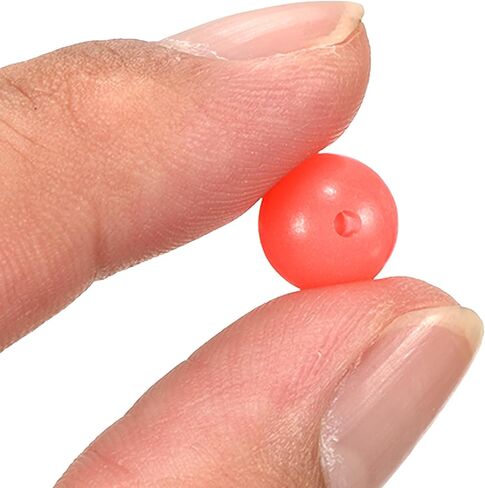 200 Pcs Glow Fishing Beads - Plastic Luminous Round Bait Egg Lure Rigs Apply to Outdoor Tackle Tool (6mm, White) in Saudi Arabia