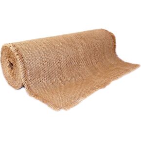12" x 10yd Fringed Edge No-Fray Burlap Roll = 3-5 DIY Table Runners with Fringed Edges ~ Perfect for Weddings, Placemat, Crafts. Decorate without The Mess!