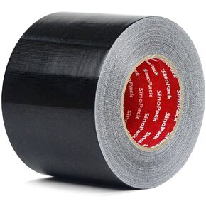 Black Duct Tape Wide Roll Heavy-Duty Industrial Strength 5 inches x 55 Yards,9.1 Mil, Waterproof, Strong, Flexible, No Residue, UV Resistant for Outdoor Repairs Tear by Hand