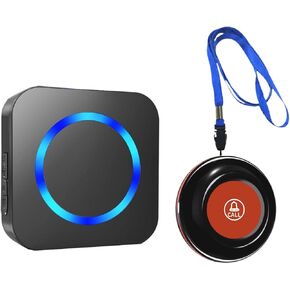 Caregiver Pager Wireless Call Button,SOS Call Button,Nurse Alert System for Elderly/Patients/Disabled Call Bell Alert Button1000ft Operating Range with LED Light Flashing Reminder