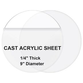 2 Pieces Clear Acrylic Circles, 1/4 Inch Thick Round Acrylic Sheets, Acrylic Discs for Icing Cakes, Plexiglass Table Top, Round Acrylic Backdrop, 6/7/8/9/10 Inch Diameter