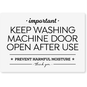 3.5x5 Inch Designer Magnet, Leave Washing Machine Door Open After Use ~ Designer Graphics (White)