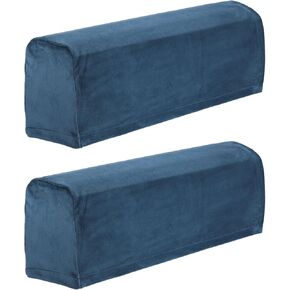 uxcell 2 Pcs Sofa Armrest Covers Stretch Couch Armrest Cover for Chairs Sofas Couch Arm, Scratch-Resistant Sofa Arm Cover, Navy Blue