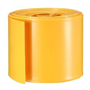 uxcell 43mm Flat PVC Heat Shrink Tubing Battery Wrap 5m Length for Battery Yellow