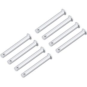 uxcell Single Hole Clevis Pins - 8mm X 90mm Flat Head Zinc-Plating Solid Steel Link Hinge Pin 8Pcs