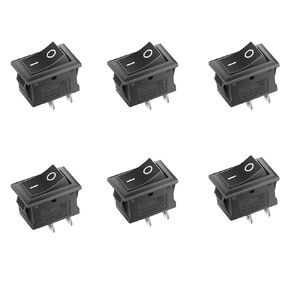 6Pcs On/Off Boat Rocker Switch 6Pcs 2 Pin 2 Position Snap AC/DC 125V10A ; 250V/6A. Toggle Switch On Off On