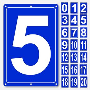 Numbered Sign 1, Aluminum Number Signs for Tennis Court, 12x8 inches Signage for Parking Lots and Public Spaces, Weatherproof and Easy to Install Metal Signs