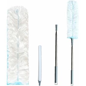 30cm Fluffy Duster Refills,Flash Duster Refills,Flash Dust Magnet,Refill Duster for Cleaning，10 Pack Refills with 1 Handle.