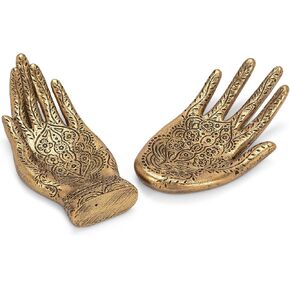 Abbott Collection S/2 Engraved Hand Dish-Gold-6" L, 6 inches long