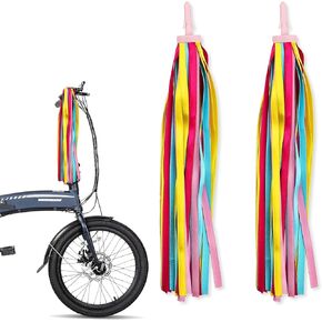 Rainbow Bike Streamers Baby Shower Bike Handlebar Tassels Holiday Bicycle Handlebar Streamer Multi-Colored Bike Handle Ribbon Tassels for Bicycle Ornaments Birthday Wedding Decorations