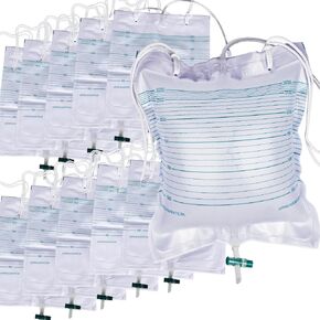 10 PCS Urinary Drainage Bags, Extra Large Volume 3000mL Drain Bags with Anti-Reflux, Collector Urine Bag with Easy Drain Switch, Urinary Bags Universal Fit