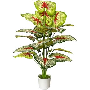 Artificial Plant in Pots Fake Plants Indoor Outdoor, Faux Potted Tree Tropical Palm Floor Plants for Home Office Living Room Bedroom Decor Housewarming Gift (75cm Green Monstera Palm)