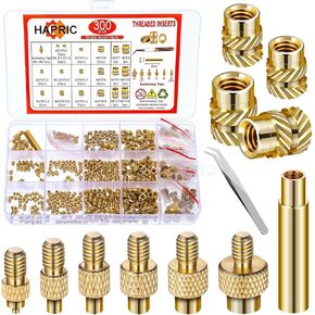 432 Pcs Threaded Inserts for Plastic Heat Set Insert M2 M2.5 M3 M4 M5 M6 Brass Metric Knurled Nuts Kit for 3D Printing Automotive Plastic Shell in Kuwait