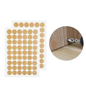 Aopin Screw Hole Stickers PVC Covers Self Adhesive, 21mm Decorative Stickers Screws Covers Caps Great for Wooden Furniture Wardrobe Cabinet Shelf Desk Plate 2 Sheet, PC-275 Light Maple