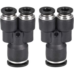 uxcell Plastic Connect Y Splitter Push To Tube Fittings 10mm X 6mm OD Push Lock 2pcs