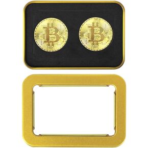 Scott Edward 2pcs Bitcoin Golf Ball Marker with Magnetic Hat Clip, Funny and Unique Golf Gift Ideas for Men and Women Golfer Golf Accessories Removable Attaches Easily to Golf Cap