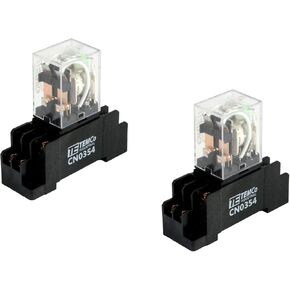 2X TEMCo Ice Cube Relay General Purpose 6 VDC 10A Contact 8 Pin w/Socket