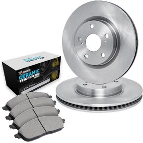 R1 Concepts Front Brakes and Rotors Kit |Front Brake Pads| Brake Rotors and Pads| Ceramic Brake Pads and Rotors |fits 2015-2021 Jeep Renegade, 2016-2019 Fiat 500X, 2017-2021 Jeep Compass