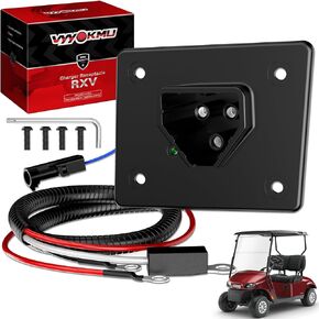 EZGO 48V Charger Receptacle with Wires, Golf Cart Charger Socket for EZGO RXV & TXT 2008-UP Electric, EZGO 2Five 2010-UP Delta-Q, EZGO Charging Port Replace OEM# 602529 613304