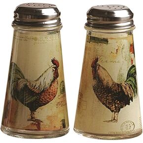 Circleware Rooster Salt and Pepper Shakers, 2-Piece Set, 4 oz