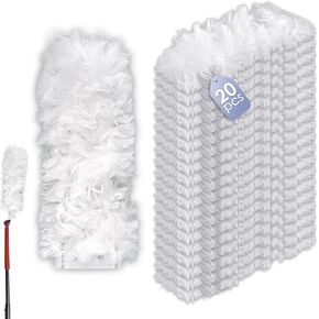 (20 Count) Disposable Duster Refills Compatible with O-Cedar Flex & Catch Dusters, Heavy Duty Dust Refills, Multi-Surface Duster Replacement Kit, Dust Removal Brush Heads