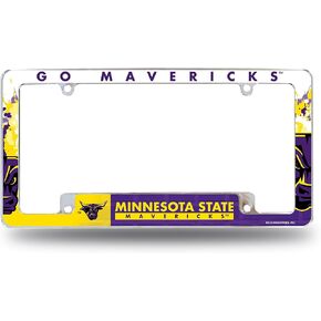 Rico Industries NCAA Minnesota State-Mankato Mavericks Primary 12" x 6" Chrome All Over Automotive License Plate Frame for Car/Truck/SUV