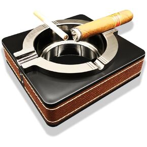 Cigar Ashtray and Ashtray for Cigarettes, Ash tray for Weed, Suitable for Indoor, Outdoor, Patio, Home, Office Use, Ash Holder for Smokers (Gold)