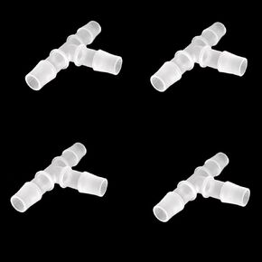 Plastic 3/4" ID Hose Barb Fittings, Equal Barbed Tee Pipe Connectors 3 Way Joint Splicer Mender Union Adapter for Boat Aquarium, 4Pcs
