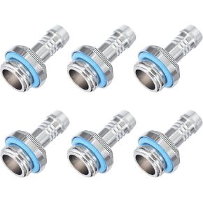 MECCANIXITY Hose Barb Fittings G1/4 x 8mm Thread Male Brass Pipe Fitting Adapter for Water Cooling System Pack of 6