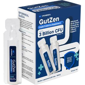GutZen Liquid Probiotic Supplement for Gut & Digestive Health| Gluten Free & Helps with Bloating, Gas & Diarrhea| Supports Immune Sytem for Adults & Kids| Pack of 20