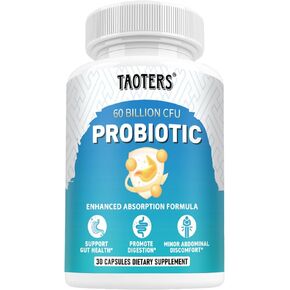 Probiotics 60 Billion CFU for Women & Men | 10 Strains + Organic Prebiotics - Immune, Digestive & Gut Health | Supports pH Balance, Diarrhea, Gas & Bloating | 30 Capsules