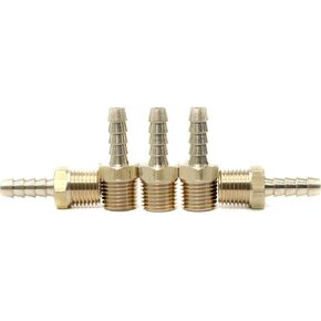 LTWFITTING Brass Fitting Coupler 1/4-Inch Hose Barb x 1/4-Inch Male NPT Fuel Gas Water(Pack of 5)