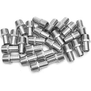 LTWFITTING Bar Production Stainless Steel 316 Barb Fitting Coupler/Connector 3/4" Hose ID x 3/4" Male NPT Air Fuel Water (Pack of 25)