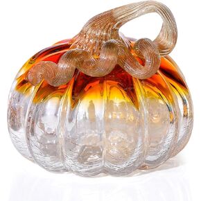 Ornalrist الزجاج اليد في مهب البرتقال اليقطين حصاد الخريف ديكور عيد الهالوين ديكورات عيد الشكر ديكور الجدول المركزية هدايا اليقطين للنساء الخريف منزل المزرعة in Kuwait