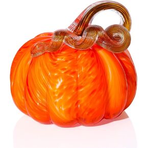 Ornalrist Glass Hand Blown Red Pumpkin Fall Harvest Halloween Decor Thanksgiving Decorations Decor Table Centerpieces Pumpkin Gifts for Women Fall Home Farmhouse
