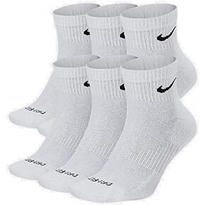Nike SX6899-010: Men's Everyday Cushion Ankle 6 Pack White/Black Socks (Medium)