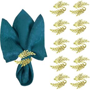 Chris.W 12 قطعة من حلقات مناديل القمح الذهبية، حامل مناديل أوراق معدنية، حلقة منشفة لمهرجان الحصاد لطاولة الطعام والذكرى السنوية وأعياد الميلاد وعيد الميلاد والخريف والهالوين وعيد الشكر وإعداد طاولة الحفلات in Kuwait