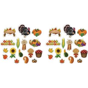 Beistle Thanksgiving Cutouts 32 Piece, 4.5"- 13.25", Multicolored