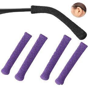 Eyeglasses Ear Cushions for Glasses Ear Cushion for Glasses Behind Ears Eye Glasses Ear Grippers Soft Knitting Cotton Eyeglasses Temple Tips Sleeve Glasses Arm Cushion Anti Slip ( 2 Pairs Black ) 1