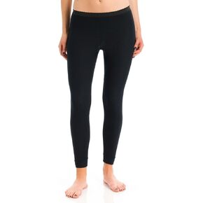 Indera Women's Performance Rib Knit Thermals Underwear Long Johns Pant, Black, 2X
