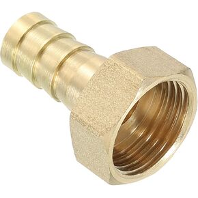 2 Pack Brass Straight Barb Hose Fitting - for Transporting Oil Liquid Gas, Apply to Outdoor/Industrial (12mm Barb, G1/2 Female)