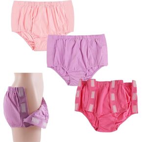 3 Pack Cotton Post Surgery Underwear for Women, Adaptive Underwear, Tear Away Underwear, Reusable Incontinence Underpants