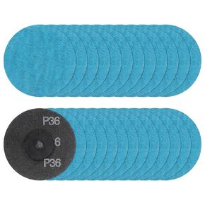 25pcs Quick Change Sanding Discs 3" 36 Grit R-Type Roll Lock Zirconia Conditioning Disc Sandpaper for Die Grinder Grinding Fast Cutting, Blue Green