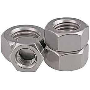 4Pcs Silver M10 x 1.25 mm Pitch Stainless Steel Left Hand Thread Hex Nut Metric Thread Handle Nuts Fasteners in Kuwait