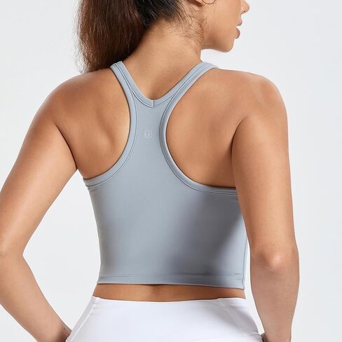 Women Racerback Longline Sports Bra U Neck Padded Tank Tops Wirefree Running Workout Yoga Bra Casual Crop Tops in Saudi Arabia