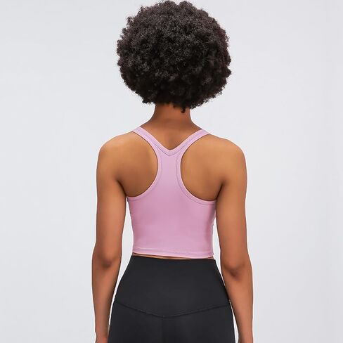 Women Racerback Longline Sports Bra U Neck Padded Tank Tops Wirefree Running Workout Yoga Bra Casual Crop Tops in Saudi Arabia