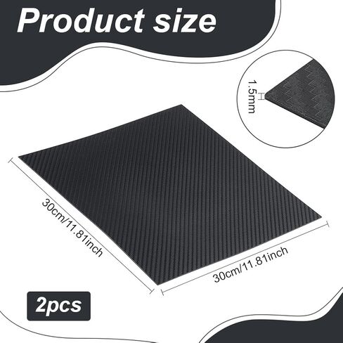 قطعتان من ملاءة الشكل الحراري من BENECREAT، 11.8 × 11.8 بوصة من البلاستيك الحراري PVC الأسود، مواد بلاستيكية قابلة للتشكيل للديكور، والحرف اليدوية، والأزياء التنكرية، والمشروعات اليدوية، بسمك 1.5 مم in Saudi Arabia