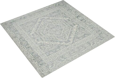 SAFAVIEH Adirondack Collection 8' Square Slate / Ivory ADR108T Oriental Medallion Non-Shedding Living Room Bedroom Dining Home Office Area Rug in Saudi Arabia